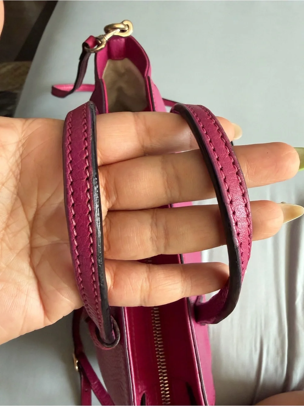 Gucci Fuchsia Leather Satchel with Detachable Strap